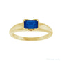 Sapphire Row Lab-Grown Emerald-Cut Gemstone Stacking Ring - Blue Sapphire, 14K Yellow Gold (view 3)