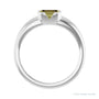 Sapphire Row Lab-Grown Emerald-Cut Gemstone Stacking Ring - Green Sapphire, 14K White Gold (view 2)