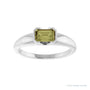Sapphire Row Lab-Grown Emerald-Cut Gemstone Stacking Ring - Green Sapphire, 14K White Gold (view 3)