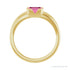 Sapphire Row Lab-Grown Emerald-Cut Gemstone Stacking Ring - Pink Sapphire, 14K Yellow Gold (view 2)
