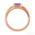 Sapphire Row Lab-Grown Emerald-Cut Gemstone Stacking Ring - Purple Sapphire, 14K Rose Gold (view 2)