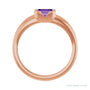 Sapphire Row Lab-Grown Emerald-Cut Gemstone Stacking Ring - Purple Sapphire, 14K Rose Gold (view 2)