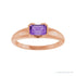 Sapphire Row Lab-Grown Emerald-Cut Gemstone Stacking Ring - Purple Sapphire, 14K Rose Gold (view 3)