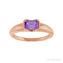 Sapphire Row Lab-Grown Emerald-Cut Gemstone Stacking Ring - Purple Sapphire, 14K Rose Gold (view 3)