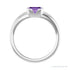 Sapphire Row Lab-Grown Emerald-Cut Gemstone Stacking Ring - Purple Sapphire, Platinum (view 2)