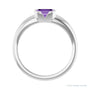 Sapphire Row Lab-Grown Emerald-Cut Gemstone Stacking Ring - Purple Sapphire, Platinum (view 2)