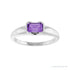 Sapphire Row Lab-Grown Emerald-Cut Gemstone Stacking Ring - Purple Sapphire, Platinum (view 3)
