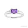 Sapphire Row Lab-Grown Emerald-Cut Gemstone Stacking Ring - Purple Sapphire, Platinum (view 3)
