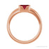 Sapphire Row Lab-Grown Emerald-Cut Gemstone Stacking Ring - Ruby, 14K Rose Gold (view 2)