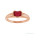 Sapphire Row Lab-Grown Emerald-Cut Gemstone Stacking Ring - Ruby, 14K Rose Gold (view 3)