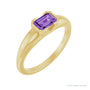 Sapphire Row Lab-Grown Emerald-Cut Gemstone Stacking Ring - Purple Sapphire, 14K Yellow Gold