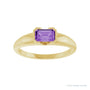 Sapphire Row Lab-Grown Emerald-Cut Gemstone Stacking Ring - Purple Sapphire, 14K Yellow Gold (view 3)