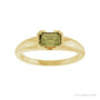 Sapphire Row Lab-Grown Emerald-Cut Gemstone Stacking Ring - Green Sapphire, 14K Yellow Gold (view 3)