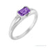 Sapphire Row Lab-Grown Emerald-Cut Gemstone Stacking Ring - Purple Sapphire, 14K White Gold