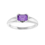 Sapphire Row Lab-Grown Emerald-Cut Gemstone Stacking Ring - Purple Sapphire, 14K White Gold (view 3)