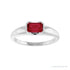 Sapphire Row Lab-Grown Emerald-Cut Gemstone Stacking Ring - Ruby, 14K White Gold (view 3)