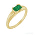 Sapphire Row Lab-Grown Emerald-Cut Gemstone Stacking Ring - Emerald, 14K Yellow Gold