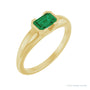 Sapphire Row Lab-Grown Emerald-Cut Gemstone Stacking Ring - Emerald, 14K Yellow Gold