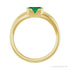 Sapphire Row Lab-Grown Emerald-Cut Gemstone Stacking Ring - Emerald, 14K Yellow Gold (view 2)