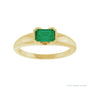 Sapphire Row Lab-Grown Emerald-Cut Gemstone Stacking Ring - Emerald, 14K Yellow Gold (view 3)
