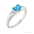 Sapphire Row Lab-Grown Emerald-Cut Gemstone Stacking Ring - Aqua Sapphire, Platinum