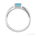 Sapphire Row Lab-Grown Emerald-Cut Gemstone Stacking Ring - Aqua Sapphire, Platinum (view 2)