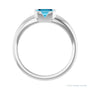 Sapphire Row Lab-Grown Emerald-Cut Gemstone Stacking Ring - Aqua Sapphire, Platinum (view 2)
