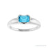 Sapphire Row Lab-Grown Emerald-Cut Gemstone Stacking Ring - Aqua Sapphire, Platinum (view 3)