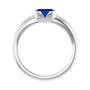 Sapphire Row Lab-Grown Emerald-Cut Gemstone Stacking Ring - Blue Sapphire, Platinum (view 2)