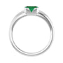 Sapphire Row Lab-Grown Emerald-Cut Gemstone Stacking Ring - Emerald, 14K White Gold (view 2)