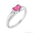 Sapphire Row Lab-Grown Emerald-Cut Gemstone Stacking Ring - Pink Sapphire, Platinum