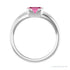 Sapphire Row Lab-Grown Emerald-Cut Gemstone Stacking Ring - Pink Sapphire, Platinum (view 2)