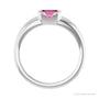 Sapphire Row Lab-Grown Emerald-Cut Gemstone Stacking Ring - Pink Sapphire, Platinum (view 2)