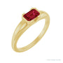 Sapphire Row Lab-Grown Emerald-Cut Gemstone Stacking Ring - Ruby, 14K Yellow Gold