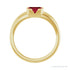 Sapphire Row Lab-Grown Emerald-Cut Gemstone Stacking Ring - Ruby, 14K Yellow Gold (view 2)