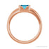 Sapphire Row Lab-Grown Emerald-Cut Gemstone Stacking Ring - Aqua Sapphire, 14K Rose Gold (view 2)
