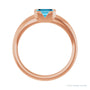 Sapphire Row Lab-Grown Emerald-Cut Gemstone Stacking Ring - Aqua Sapphire, 14K Rose Gold (view 2)