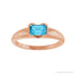 Sapphire Row Lab-Grown Emerald-Cut Gemstone Stacking Ring - Aqua Sapphire, 14K Rose Gold (view 3)