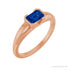 Sapphire Row Lab-Grown Emerald-Cut Gemstone Stacking Ring - Blue Sapphire, 14K Rose Gold