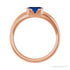 Sapphire Row Lab-Grown Emerald-Cut Gemstone Stacking Ring - Blue Sapphire, 14K Rose Gold (view 2)