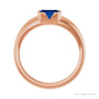 Sapphire Row Lab-Grown Emerald-Cut Gemstone Stacking Ring - Blue Sapphire, 14K Rose Gold (view 2)
