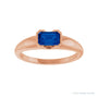Sapphire Row Lab-Grown Emerald-Cut Gemstone Stacking Ring - Blue Sapphire, 14K Rose Gold (view 3)