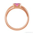 Sapphire Row Lab-Grown Emerald-Cut Gemstone Stacking Ring - Pink Sapphire, 14K Rose Gold (view 2)