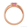 Sapphire Row Lab-Grown Emerald-Cut Gemstone Stacking Ring - Pink Sapphire, 14K Rose Gold (view 2)