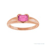 Sapphire Row Lab-Grown Emerald-Cut Gemstone Stacking Ring - Pink Sapphire, 14K Rose Gold (view 3)