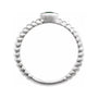 Sapphire Row Natural Gemstone Fluted Pear Ring - Emerald, 14K White Gold (view 2)