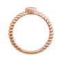 Sapphire Row Natural Gemstone Fluted Pear Ring - Pink Tourmaline, 14K Rose Gold (view 2)