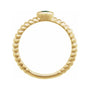 Sapphire Row Natural Gemstone Fluted Pear Ring - Emerald, 14K Yellow Gold (view 3)
