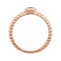 Sapphire Row Natural Gemstone Fluted Pear Ring - Emerald, 14K Rose Gold (view 2)