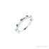 Sapphire Row Natural Gemstone Bezel Station Ring - Alexandrite, Platinum